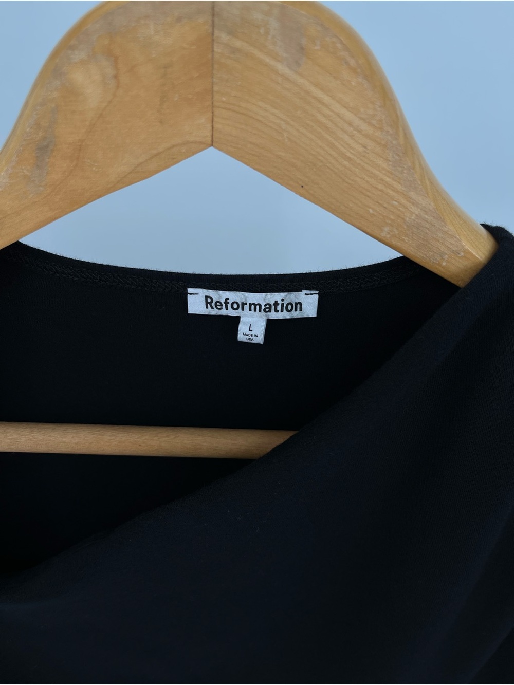 Reformation Black One Shoulder Ruched Maxi Dress Size Large Sustainable Bodycon - Picture 6 of 11